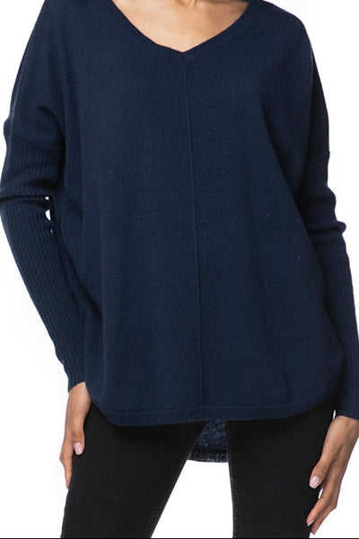 California Cashmere by Subtle Luxury Sweater Nelly Washable Cashmere V-neck / XS/S / French Navy Nelly Washable Cashmere V-neck Pullover Sweater