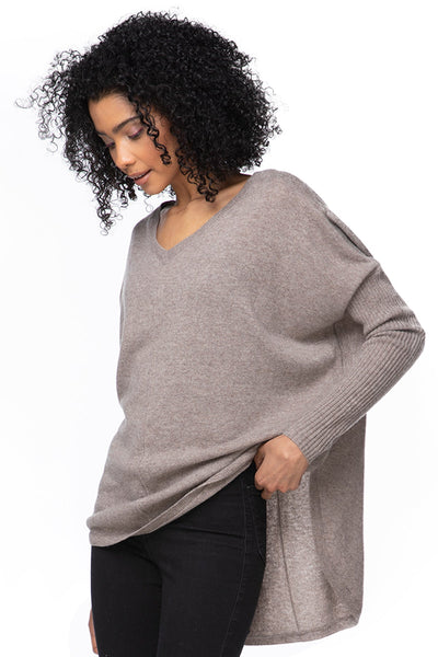 California Cashmere by Subtle Luxury Sweater Nelly Washable Cashmere V-neck / XS/S / Teak Nelly Washable Cashmere V-neck Pullover