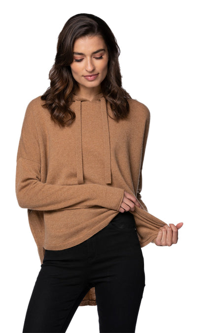 100% Cashmere Loose & Easy Crew Sweater in Hunter