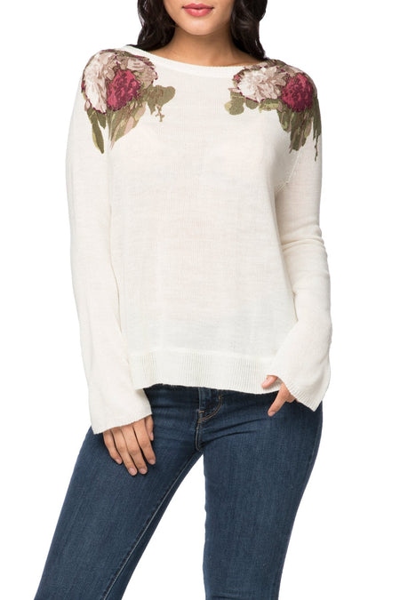 Zen Blend Julia Contrast Sleeve Pullover Sweater