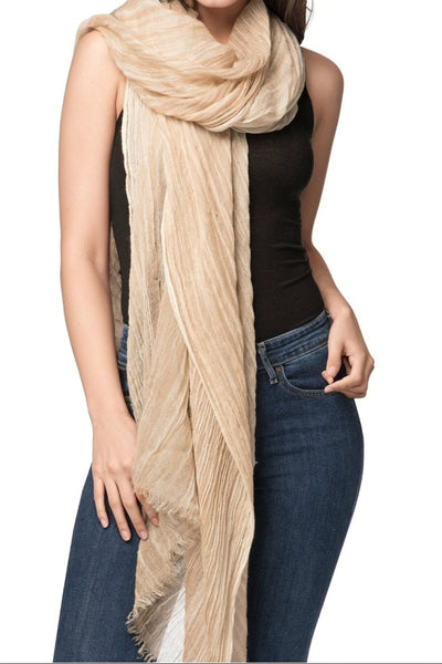Crinkle Desert Luxury Wool Scarf - Subtle Luxury