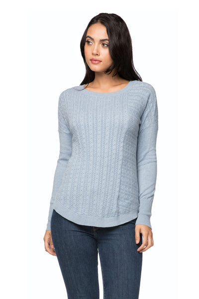 Crystal Textured Pullover Sweater in Cotton Cashmere - Subtle Luxury