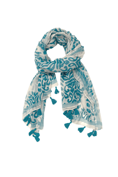 Dance at the Bazaar Blue Print Scarf Wrap Sarong - Subtle Luxury