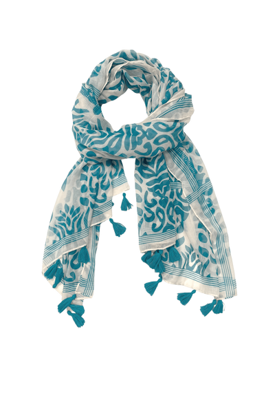 Dance at the Bazaar Blue Print Scarf Wrap Sarong - Subtle Luxury