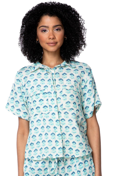 Double Gauze Getaway Print Camp Shirt - Subtle Luxury