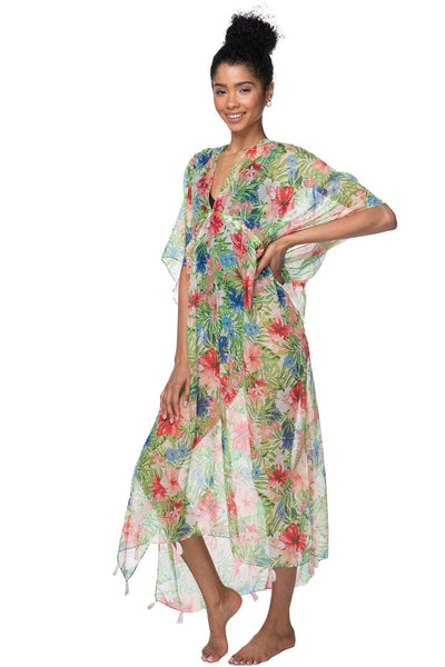 Dreams in Paradise Print Poolside Maxi Coverup Dress - Subtle Luxury