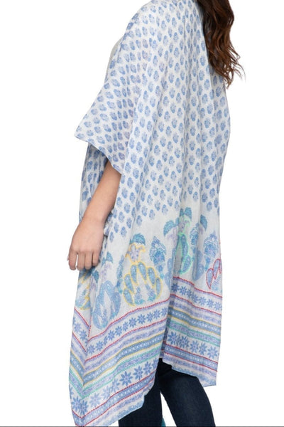 Embroidered Paisley Kimono Wrap - Subtle Luxury