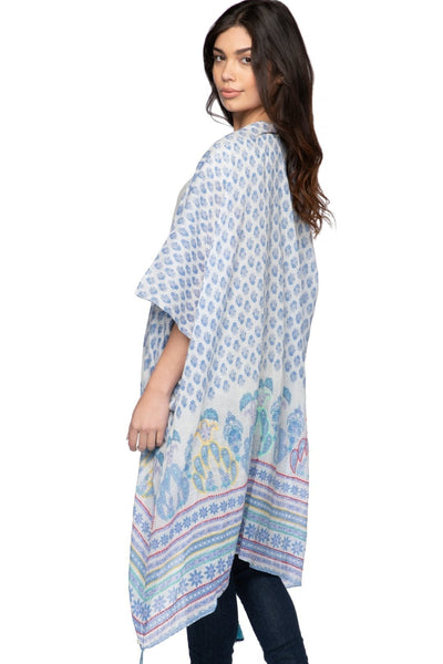 Embroidered Paisley Kimono Wrap - Subtle Luxury