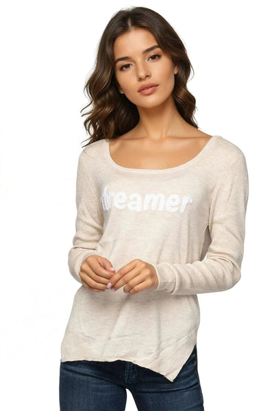 Eve Zen Blend Crewneck Sweater – “Dreamer” Embroidery - Subtle Luxury