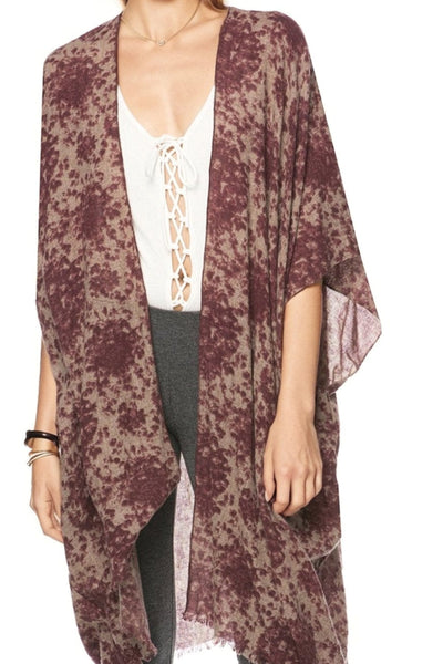 Extra Fine Wool Printed Kimonol - Subtle Luxury