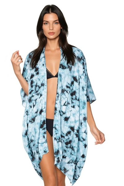 Fogged Horizon Tie Dye Kimono Wrap - Subtle Luxury