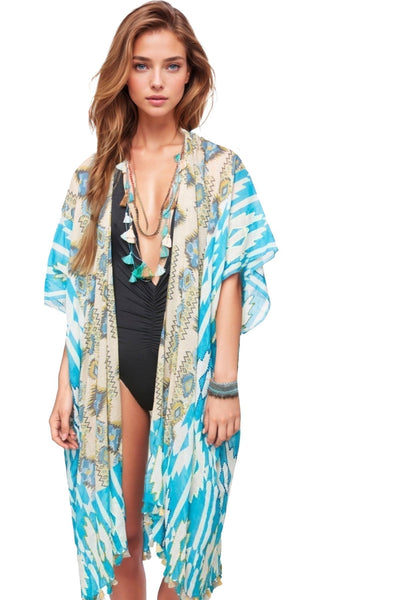 Forest Native Kimono Wrap Coverup - Subtle Luxury