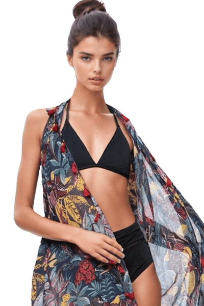 Free Spirit Multi Wear Coverup Vest in Jungle Fever Print - Subtle Luxury