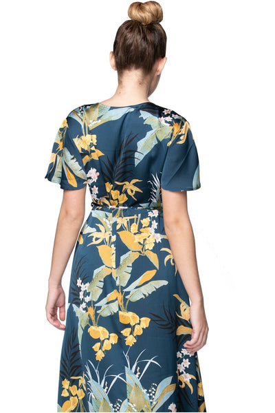 Hi Low Ruffle Wrap Print Sundress - Subtle Luxury