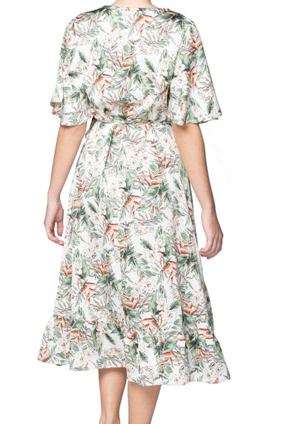 Hi Low Ruffle Wrap Print Sundress - Subtle Luxury
