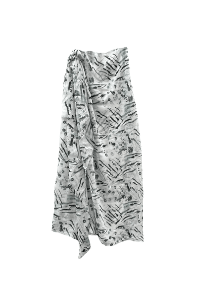Inked Spots & Stripes Print Sarong Wrap Scarf - Subtle Luxury
