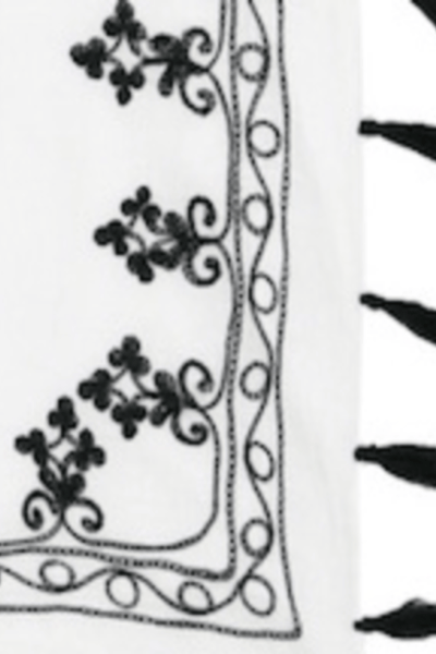 Long Draped Vest in Floral Loops Embroidery - Subtle Luxury