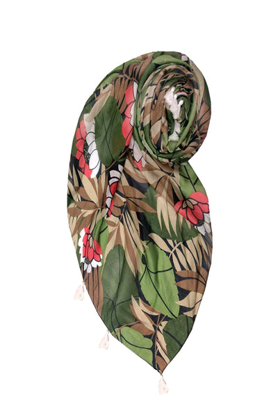 Lotus Pathway Luxury Print Wrap Scarf Sarong - Subtle Luxury