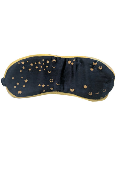 Loungerie by Subtle Luxury Eye Mask Moon Phase Eye Mask / O/S / Navy - L48 Printed Satin Eye Masks by Loungerie
