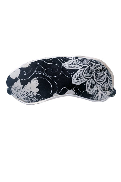 Loungerie by Subtle Luxury Eye Mask Swirl Floral Eye Mask / O/S / Black L46 Printed Satin Eye Masks by Loungerie
