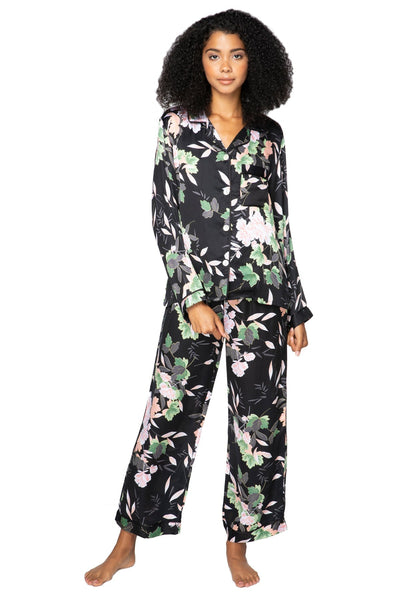 Loungerie by Subtle Luxury Lounge Set S/M / Blossoming Petal-P2 Loungerie Satin Pajama Set in Prints