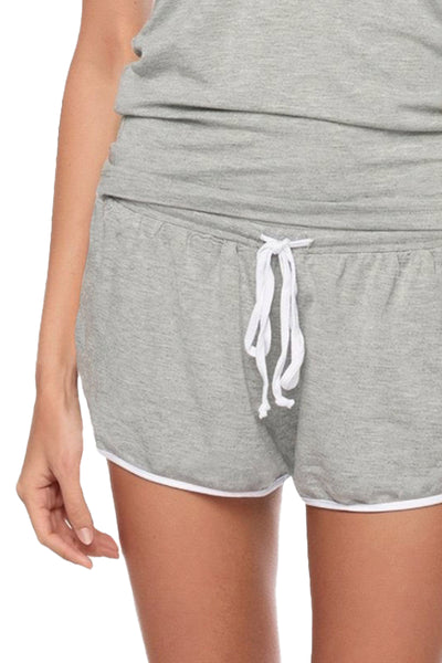 Loungerie by Subtle Luxury Lounge shorts "Pippa" Short / S/M / Heather Pippa Knit Jersey Short with Contrast Piping