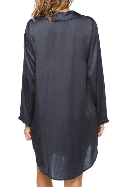 Loungerie by Subtle Luxury Pajama Nightshirt Miranda Rayon Satin Sleep Night Shirt Lounge Pajamas