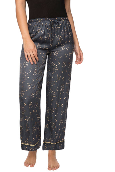 Loungerie by Subtle Luxury Pajama Pant Moon Phase PJ Pant / S/M / L-48 Navy Moon Phase Print Satin Pant