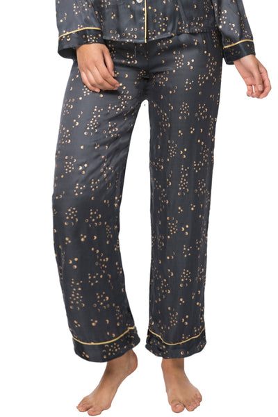 Loungerie by Subtle Luxury Pajama Pant Moon Phase Print Satin Pant