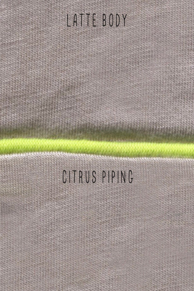 Loungerie by Subtle Luxury Pajama Pant Pippa Pajama Rayon Knit Pant in Latte with Contrast Piping