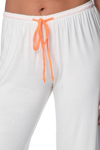 Loungerie by Subtle Luxury Pajama Pant "Pippa" PJ Pant / S/M / Nude/Orange Pippa PJ Knit Pant in Nude with Contrast Piping