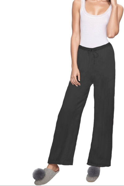 Loungerie by Subtle Luxury Pajama Pant Satin PJ Pant / XS/S / Black Rayon Satin Lounge Easy Drawstring Pant