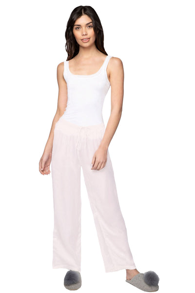 Loungerie by Subtle Luxury Pajama Pant Satin PJ Pant / XS/S / Blush Pink Rayon Satin Lounge Easy Drawstring Pant