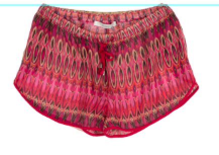 100% Sheer Silk Print Prints Chiffon Tap Short