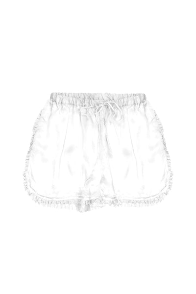 Loungerie by Subtle Luxury Pajama Top Carrie Silky Satin Lounge Short | Loungerie