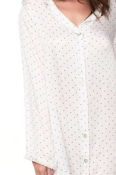 Loungerie by Subtle Luxury Pajama Top Miranda Sleepshirt / XS/S / DD-Black Dots on White Miranda Print Nightshirt Lounge in White with Black Print