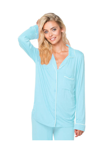 Loungerie by Subtle Luxury Pajama Top Pippa PJ Top / S/M / Azure Pippa Pajama Top by Loungerie