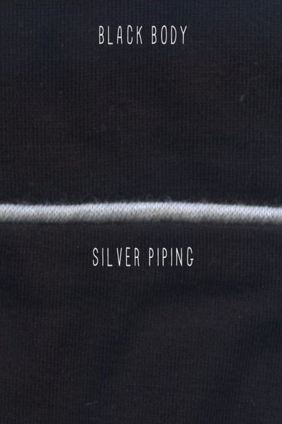 Loungerie by Subtle Luxury PJ Top Pippa Tank in Black with Silver or Cobalt Piping