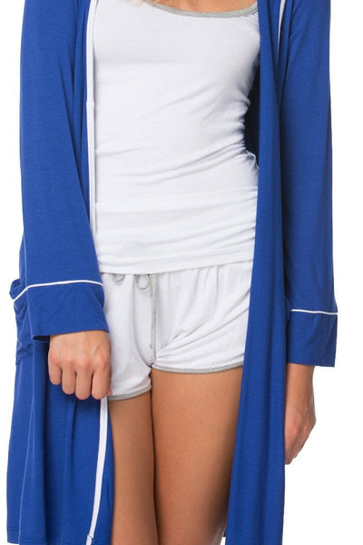 Loungerie by Subtle Luxury Robe "Pippa" Robe / S/M / Sail Blue Jersey Knit Pippa Short Robe