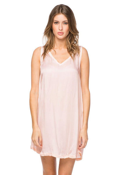 Loungerie by Subtle Luxury Slip Victoria Satin V-Neck Dress / M/L / Blush Victoria Satin V-Neck Night Dress