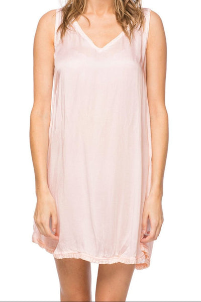 Loungerie by Subtle Luxury Slip Victoria Satin V-Neck Dress / M/L / Blush Victoria Satin V-Neck Night Dress