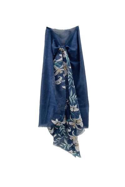 Lovely Lily Print Coverup Wrap in Navy - Subtle Luxury