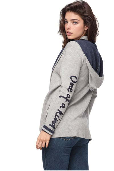 Maddie Reversible Zen Blend Hoodie with Embroidery on Sleeves - Subtle Luxury