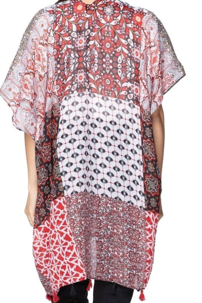 Marisa Patches Print in Kimono Coverup - Subtle Luxury