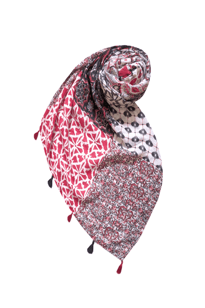 Marisa Patches Print Sarong Scarf Wrap - Subtle Luxury