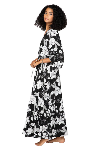 Maxi Kimono Wrap Print Sundress - Subtle Luxury