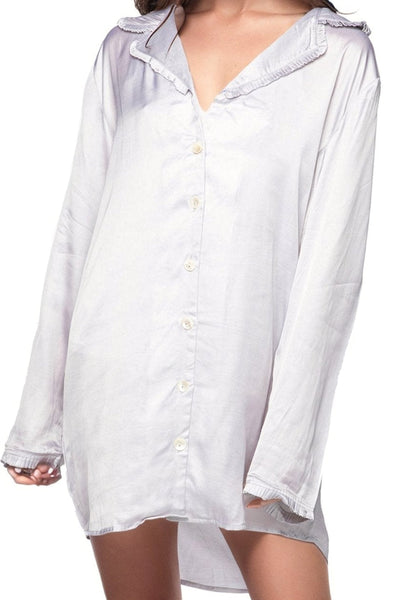 Miranda Rayon Satin Sleep Night Shirt Lounge Pajamas - Subtle Luxury