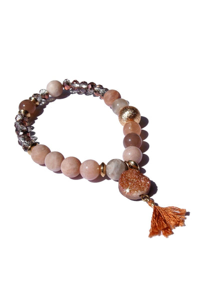 Multi Natural Stone & Tassel Bracelet - Subtle Luxury