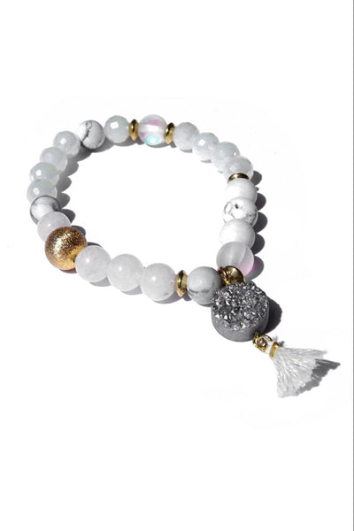 Multi Natural Stone & Tassel Bracelet - Subtle Luxury