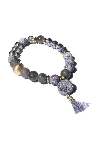 Multi Natural Stone & Tassel Bracelet - Subtle Luxury